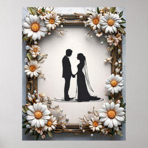 Silhouette of Wedding Couple Poster
