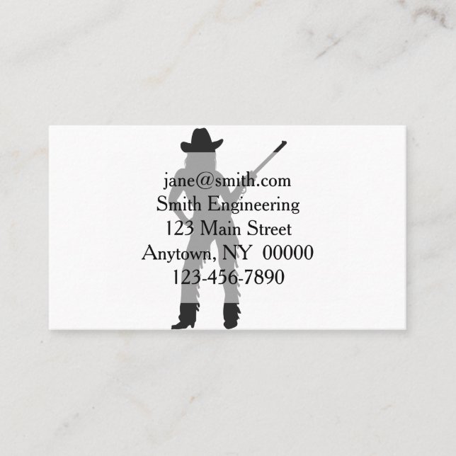 Silhouette of Western Cowgirl Business Card (Front)
