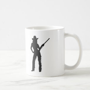 Silhouette of Western Cowgirl Coffee Mug