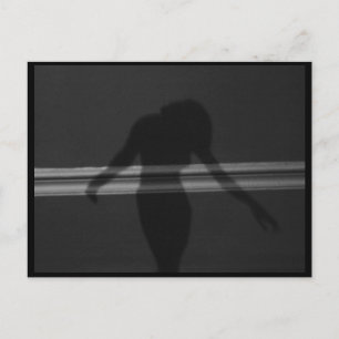 Silhouette of Woman, Dancing Shadow, Art Postcard