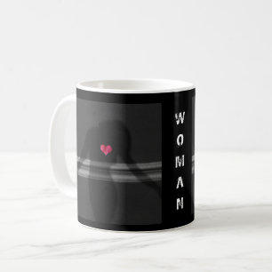 Silhouette of Woman, Flower Hearth & Love Coffee Mug