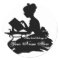 Silhouette of Young Girl  Reading Bookplate