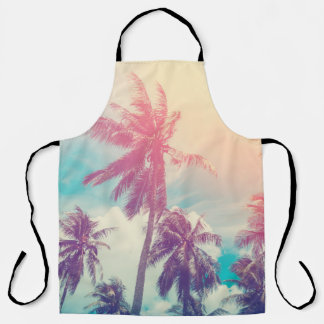 Silhouette palm trees, sunset abstract. apron