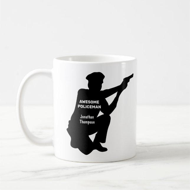 Silhouette Personalised Patrolman Coffee Mug (Left)