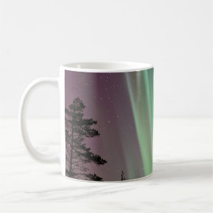 SILHOUETTE PHOTO OF AURORA BOREALIS COFFEE MUG