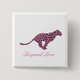 Silhouette Pink and Black Leopard 15 Cm Square Badge