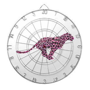 Silhouette Pink and Black Leopard Dartboard