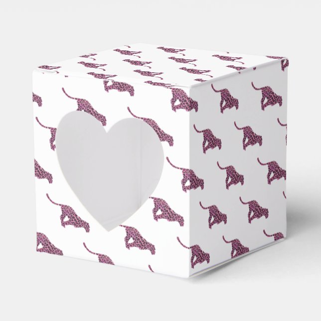 Silhouette Pink and Black Leopard Favour Box (Front Side)