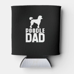 Silhouette Poodle Dad White Design Can Cooler