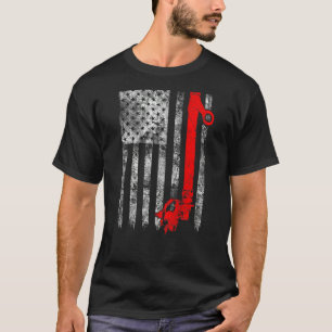 Silhouette Power Line Fuse American Flag Lineman T-Shirt