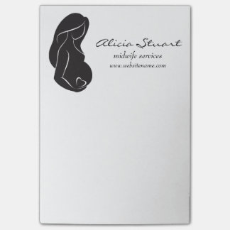 Silhouette Pregnant Woman Belly Heart Post-it Notes