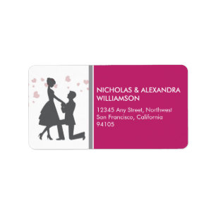 Silhouette Proposal Return Address Labels (pink)