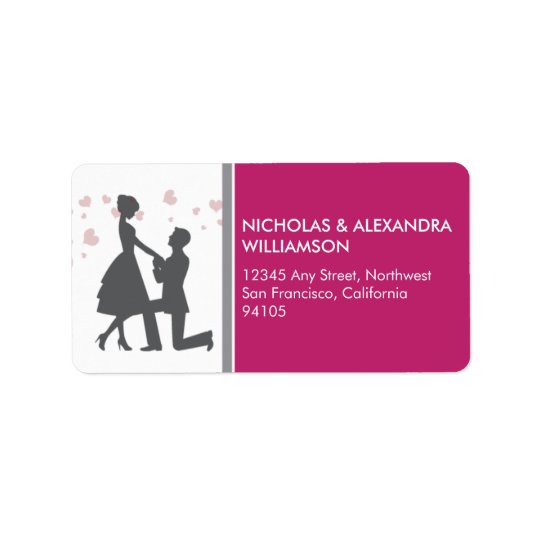 Silhouette Proposal Return Address Labels (pink)