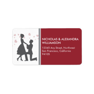 Silhouette Proposal Return Address Labels (red)