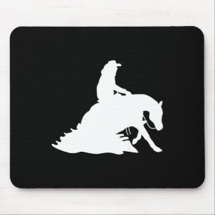 Silhouette Reining Horse Show Rider Cowboy Horseba Mouse Mat
