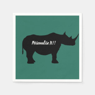 Silhouette Rhinoceros Napkin