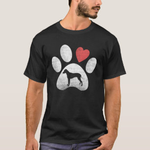 Silhouette Rhodesian Ridgeback Paw With Heart For T-Shirt