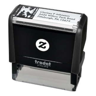 Silhouette Riding Hood Trees Woods Bird Wolf  Self-inking Stamp