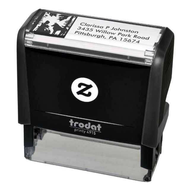 Silhouette Riding Hood Trees Woods Bird Wolf  Self-inking Stamp (Product)