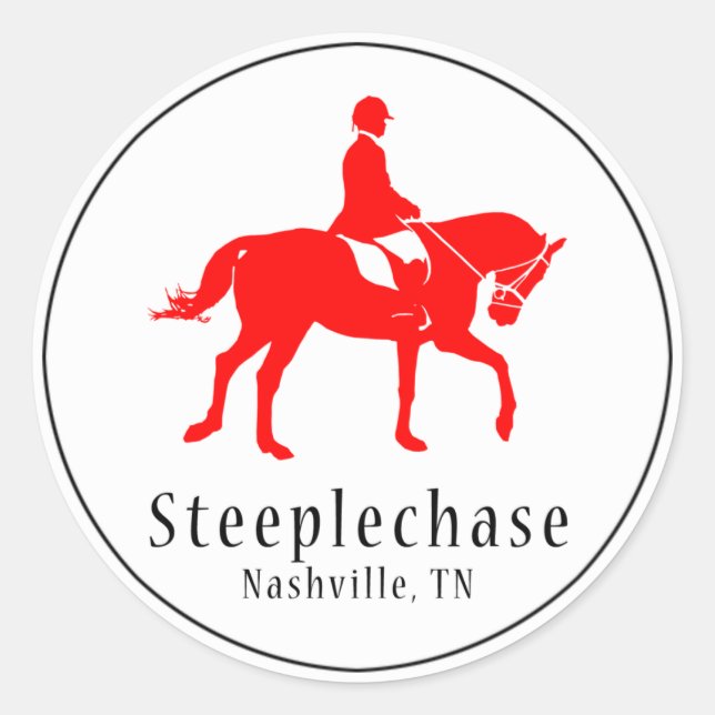 Silhouette Round Sticker (Red) (Front)