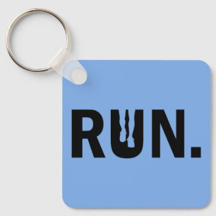 Silhouette Run Running for Runner Marathon Key Ring