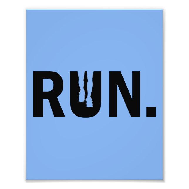 Silhouette Run Running for Runner Marathon Photo Print (Front)