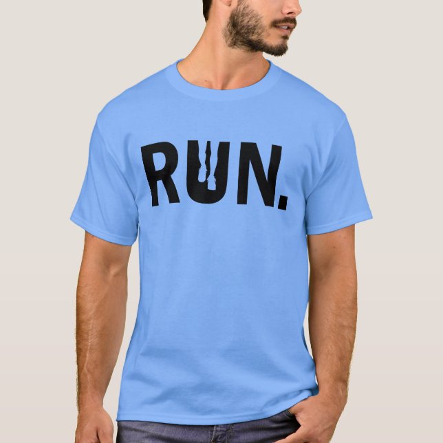 Silhouette Run Running for Runner Marathon T-Shirt (Front)