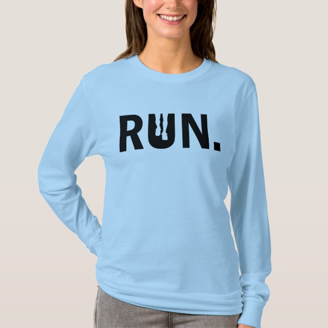 Silhouette Run Running for Runner Marathon T-Shirt (Front)