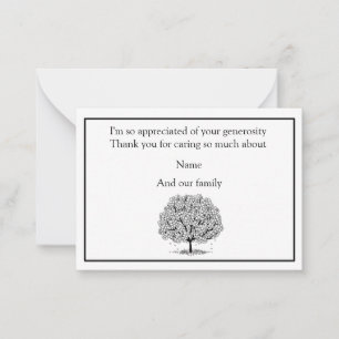 Silhouette Sakura Leaves After Funeral Thank You Card