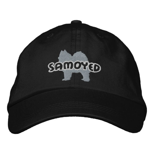 Silhouette Samoyed Embroidered Hat (Front)