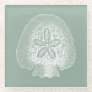 Silhouette Sand Dollar Glass Coaster