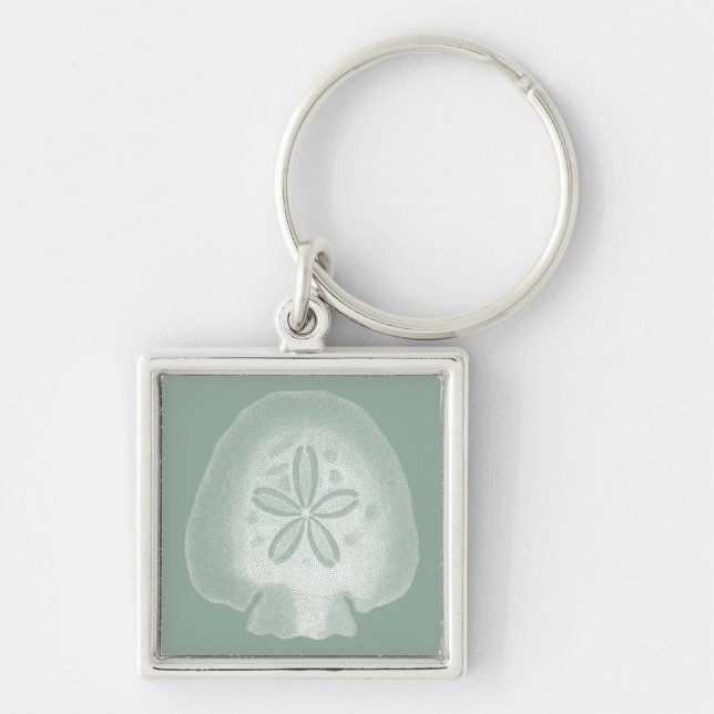 Silhouette Sand Dollar Key Ring (Front)