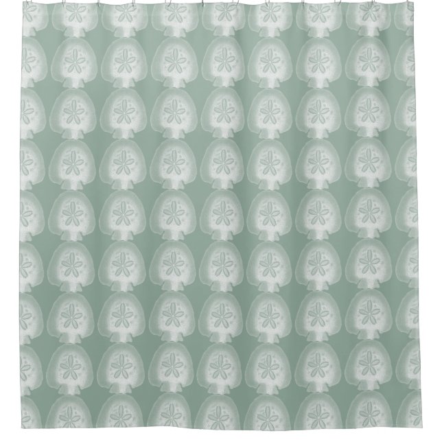 Silhouette Sand Dollar Shower Curtain (Front)