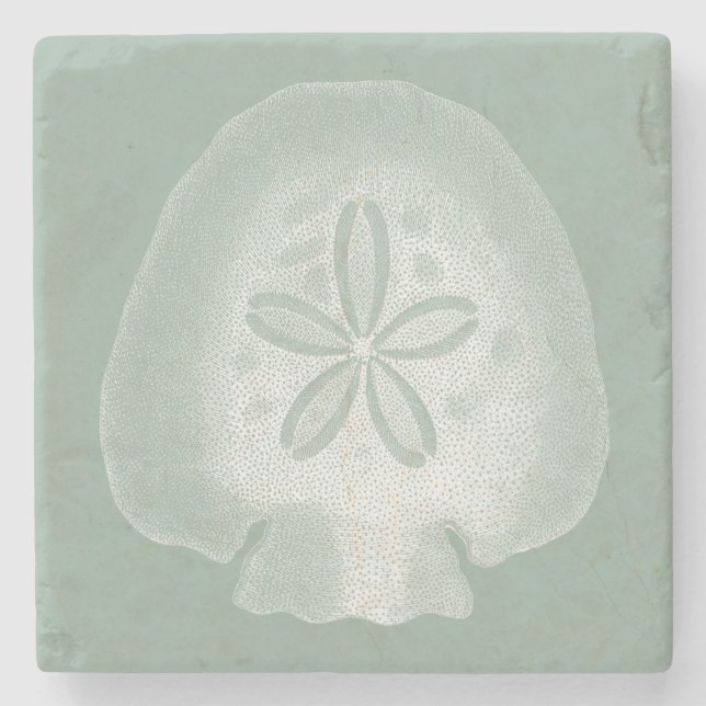 Silhouette Sand Dollar Stone Coaster (Front)