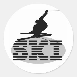 Silhouette SKI Tshirts and Gifts Classic Round Sticker