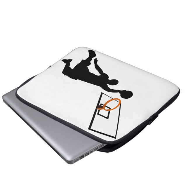 Silhouette Slam Dunk Basketball Player Laptop Sleeve (Front Bottom)
