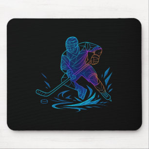 Silhouette Sports Puck Athlete Action Art Hockey P Mouse Mat