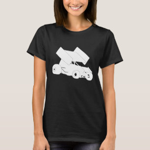 Silhouette Sprint Car Racing Dirt Track Racer Driv T-Shirt