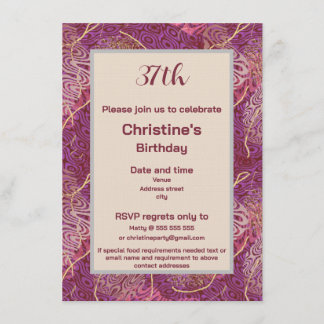 Silhouette Stencil Abstract Art Birthday Invitation