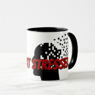 Silhouette Stress Head and Quote Mug