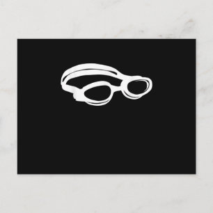 Silhouette Swimming Lover Swim Goggles Funny Swimm Announcement Postcard