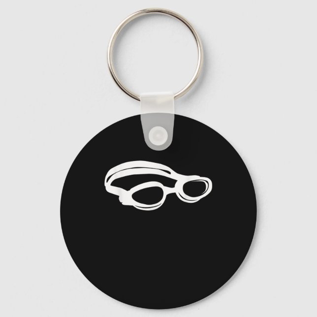 Silhouette Swimming Lover Swim Goggles Funny Swimm Key Ring (Front)