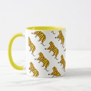 Silhouette Tiger Black and Orange Mug