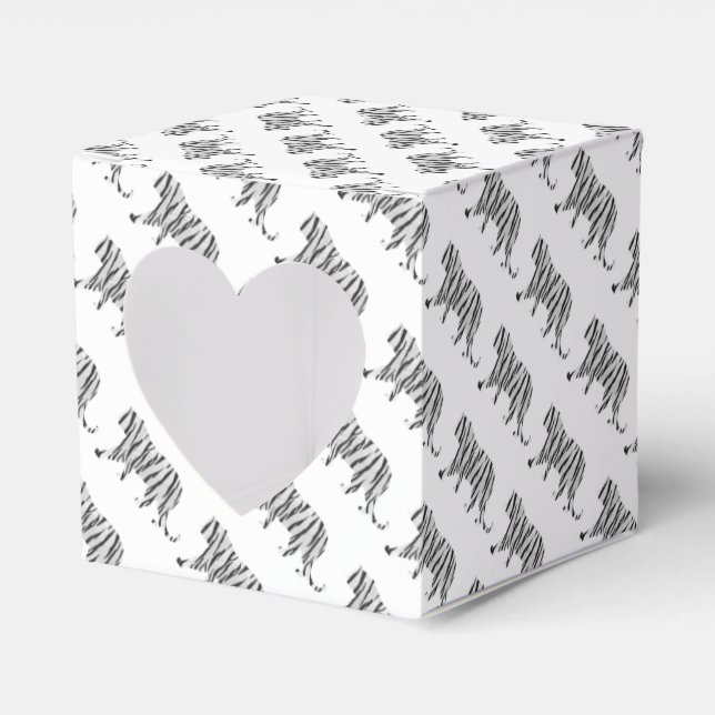 Silhouette Tiger Black and White Favour Box (Front Side)