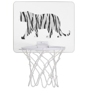 Silhouette Tiger Black and White Mini Basketball Hoop