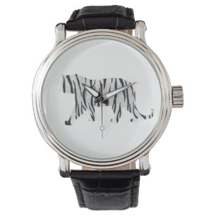 Silhouette Tiger Black and White Watch