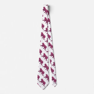 Silhouette Tiger Pink and Black Tie