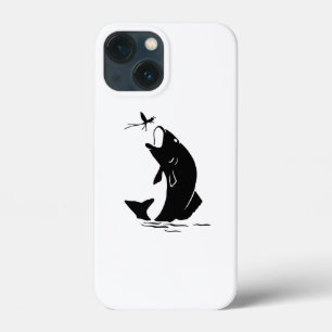 Silhouette Trout about to eat Dragonfly iPhone 13 Mini Case