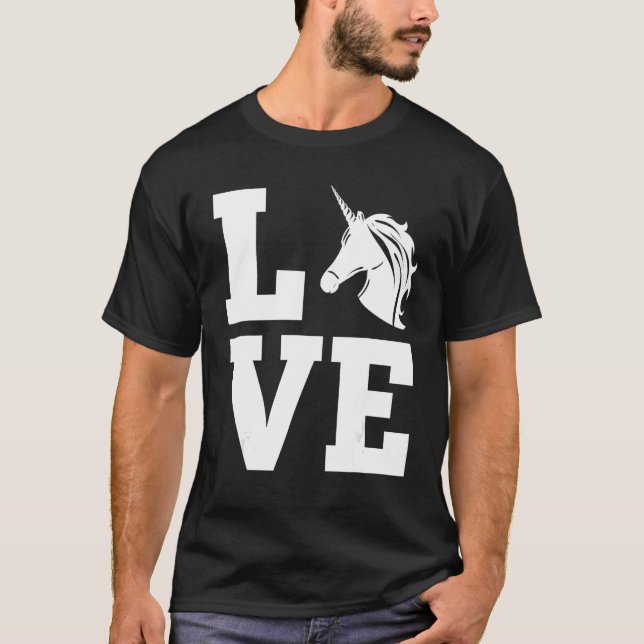 Silhouette Unicorn  Horse Like Love Unicorn T-Shirt (Front)