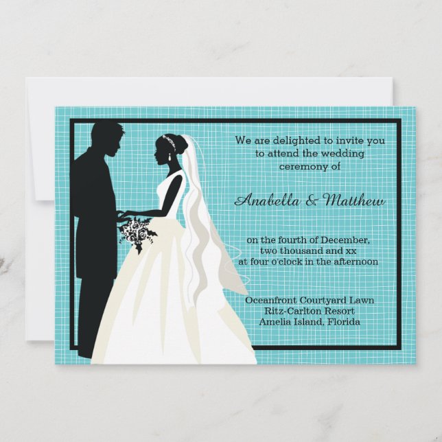 Silhouette Wedding Couple Invitation (Front)